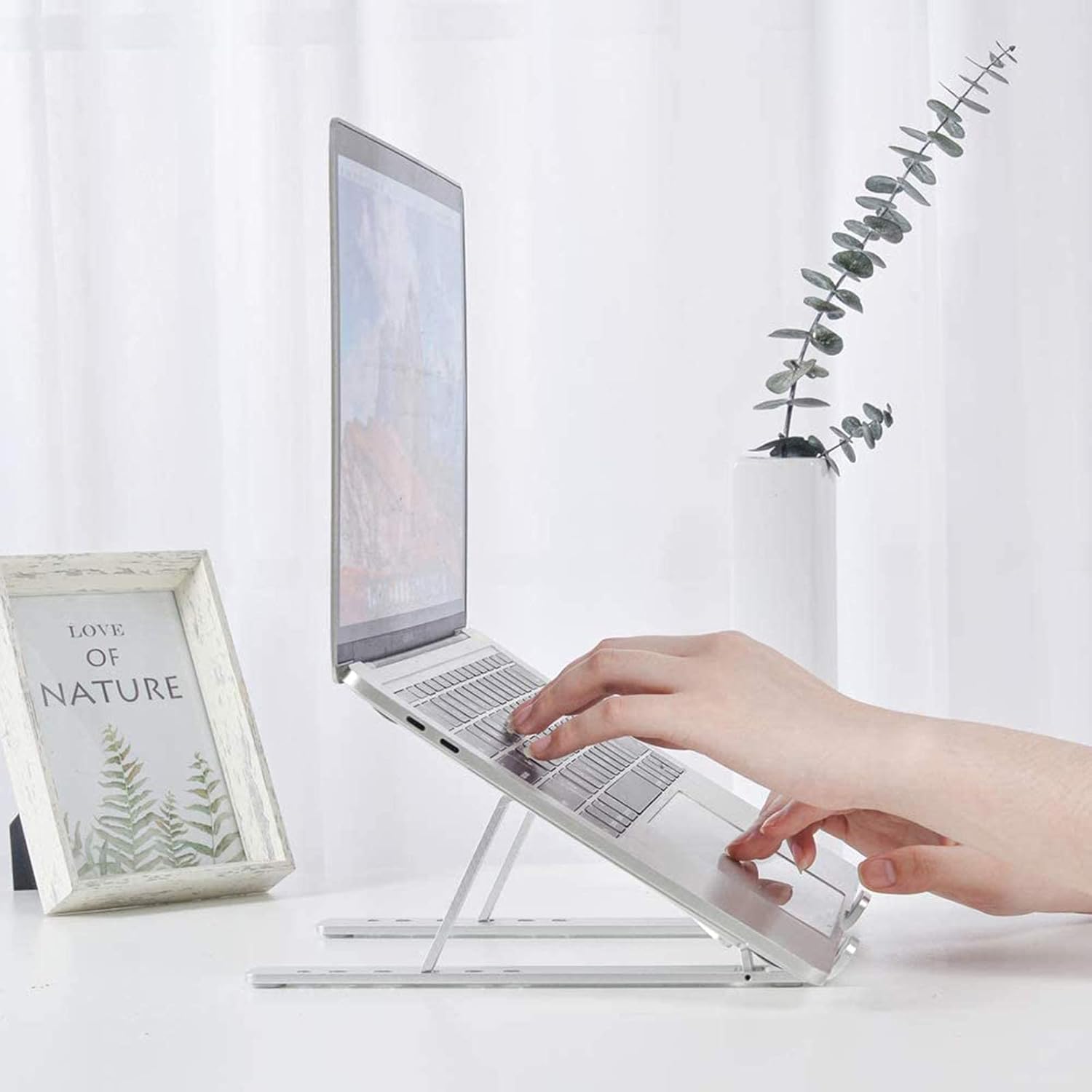 Adjustable Laptop Stand, Portable Aluminum Laptop Riser Adjustable Laptop Stand, Portable Aluminum Laptop Riser